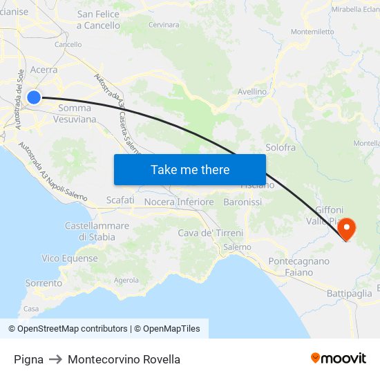 Pigna to Montecorvino Rovella map