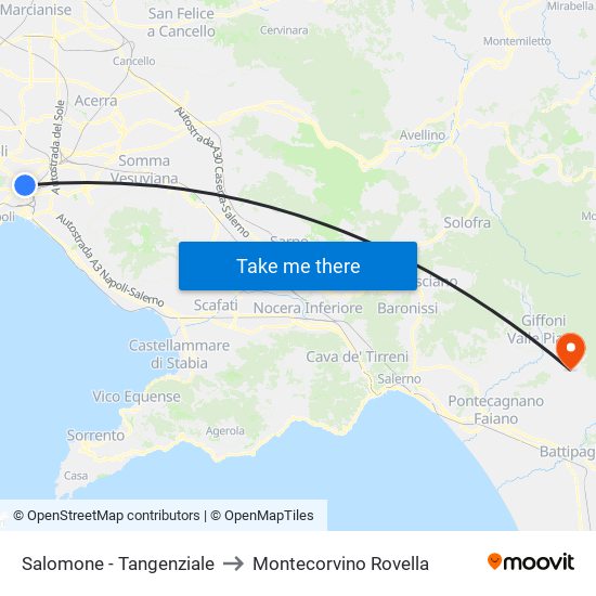 Salomone - Tangenziale to Montecorvino Rovella map