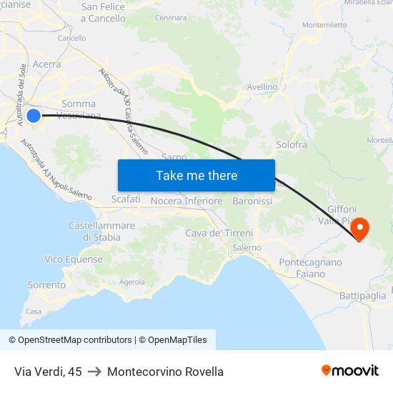 Via Verdi, 45 to Montecorvino Rovella map