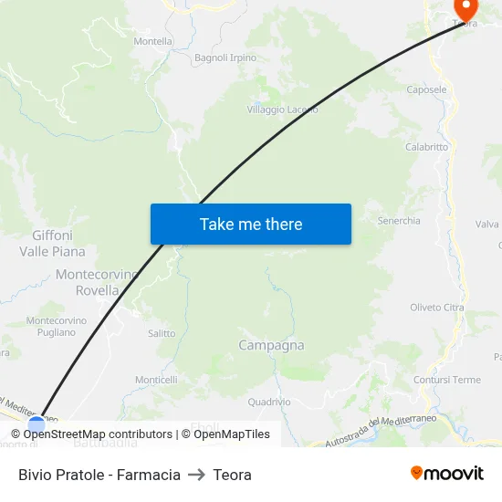 Pratole Junction - Pharmacy to Teora map