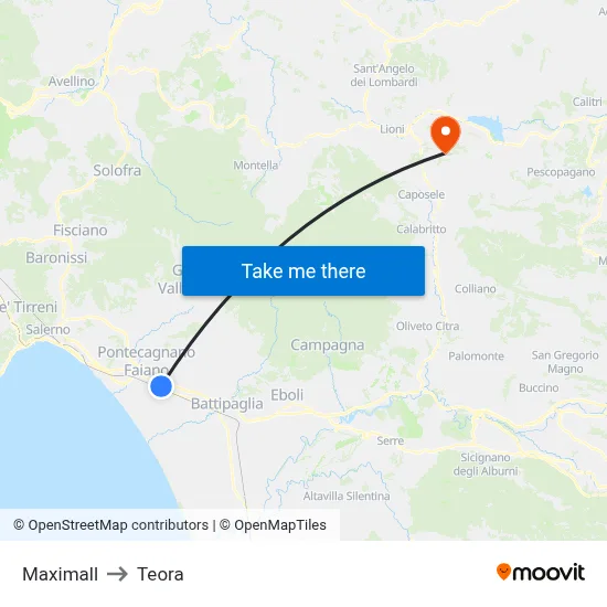Maximall to Teora map