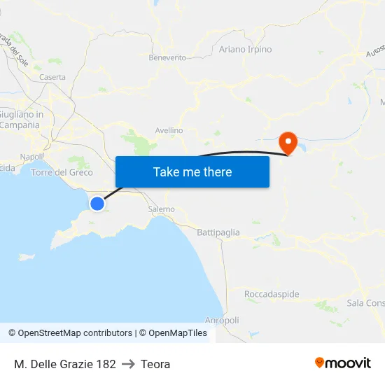 Madonna delle Grazie 182 to Teora map