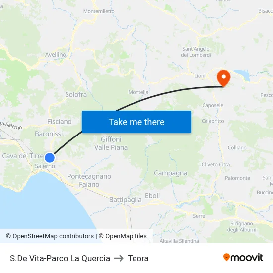 S.De Vita-Oak Park to Teora map