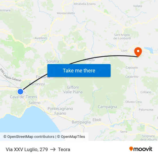 July 25th Street, 279 to Teora map