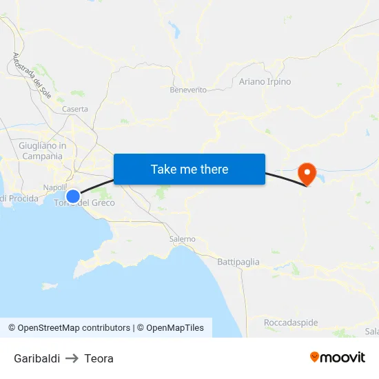 Garibaldi to Teora map