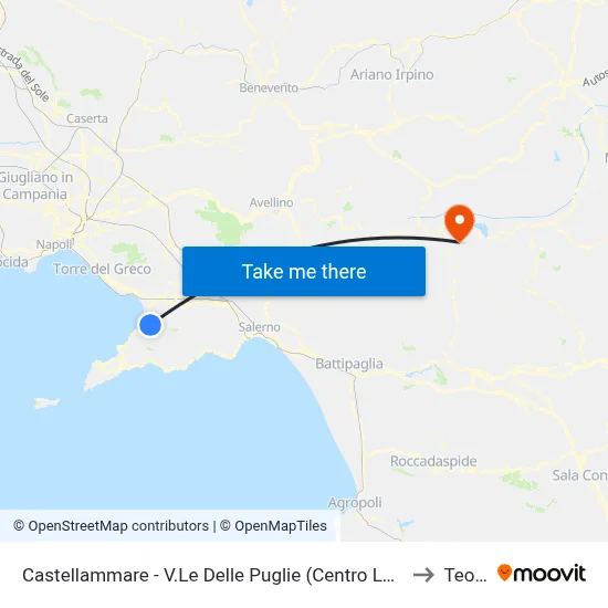 Castellammare - V.Le Delle Puglie (Centro Laser) to Teora map