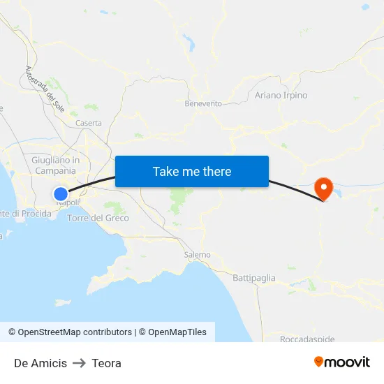 De Amicis to Teora map