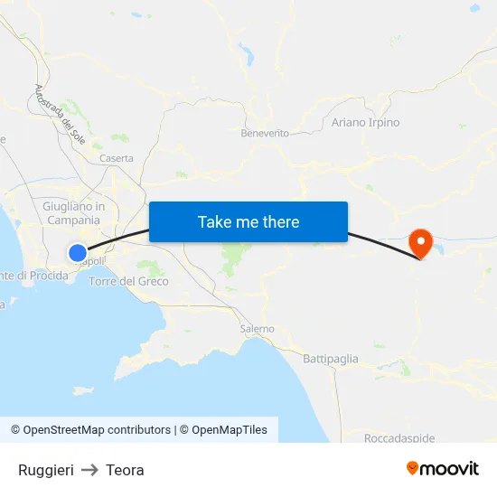 Ruggieri to Teora map