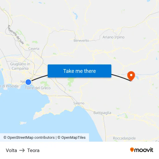 Volta to Teora map