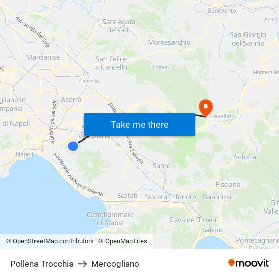 Pollena Trocchia to Mercogliano map