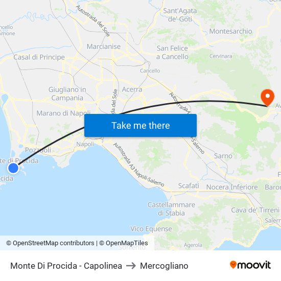 Monte Di Procida - Capolinea to Mercogliano map