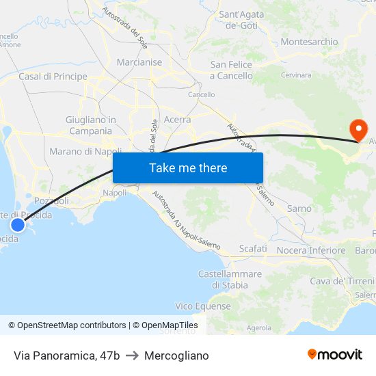 Via Panoramica, 47b to Mercogliano map