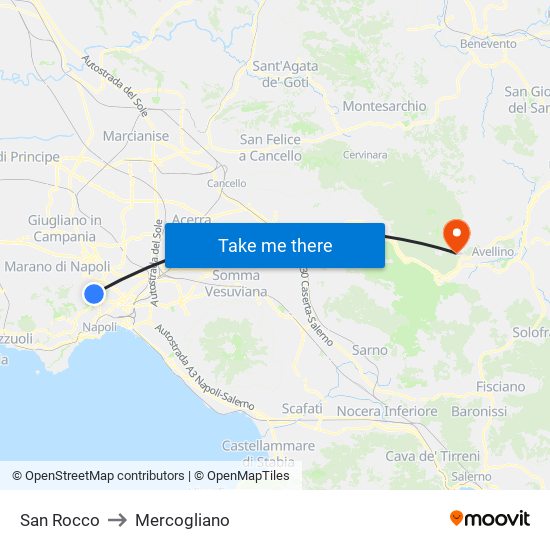 San Rocco to Mercogliano map