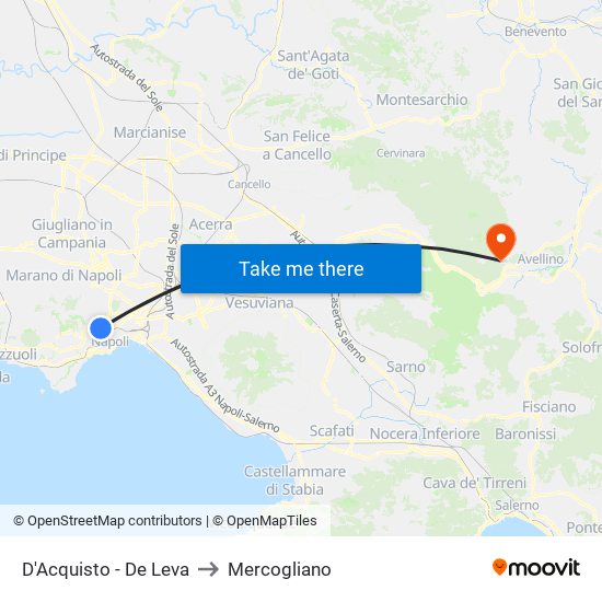 D'Acquisto - De Leva to Mercogliano map