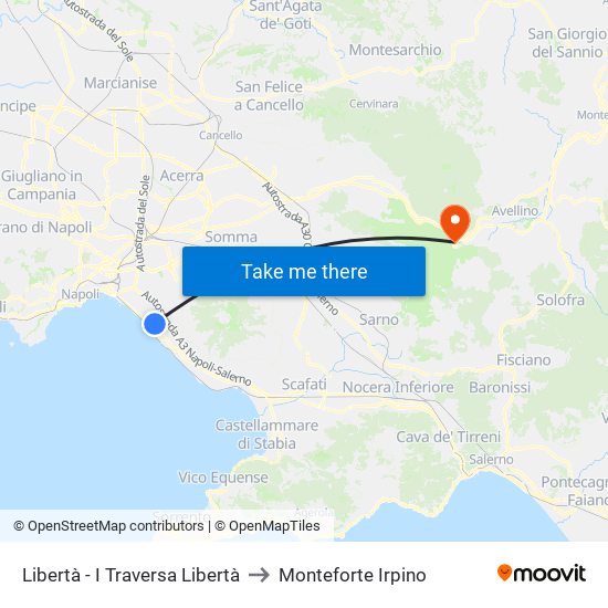 Libertà - I Traversa Libertà to Monteforte Irpino map