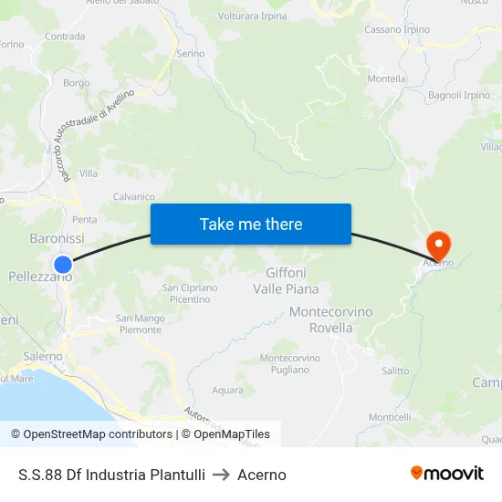 State Road 88 Opposite Plantulli Industry to Acerno map
