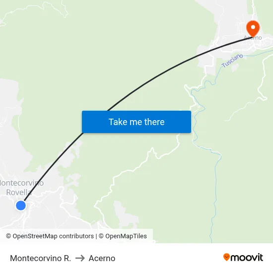 Montecorvino R. to Acerno map