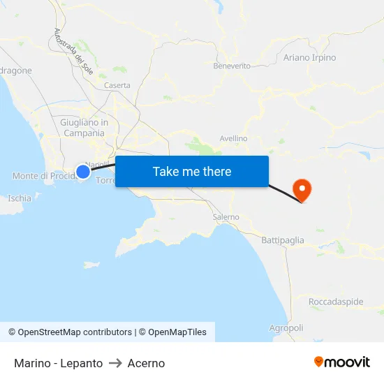 Marino - Lepanto to Acerno map