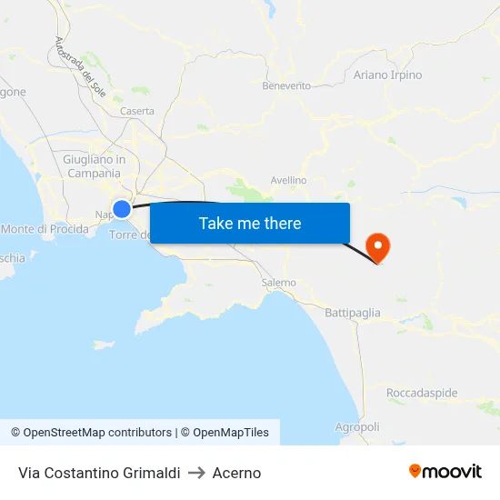 Costantino Grimaldi Street to Acerno map