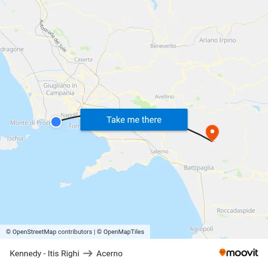 Kennedy - Itis Righi to Acerno map