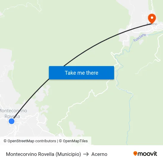 Montecorvino Rovella (Municipio) to Acerno map