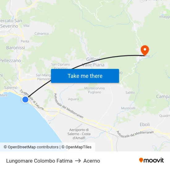 Colombo Seafront Fatima to Acerno map