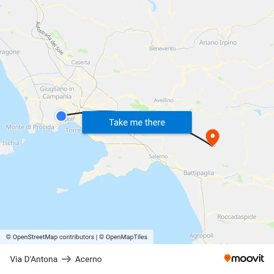 D'Antona Street to Acerno map