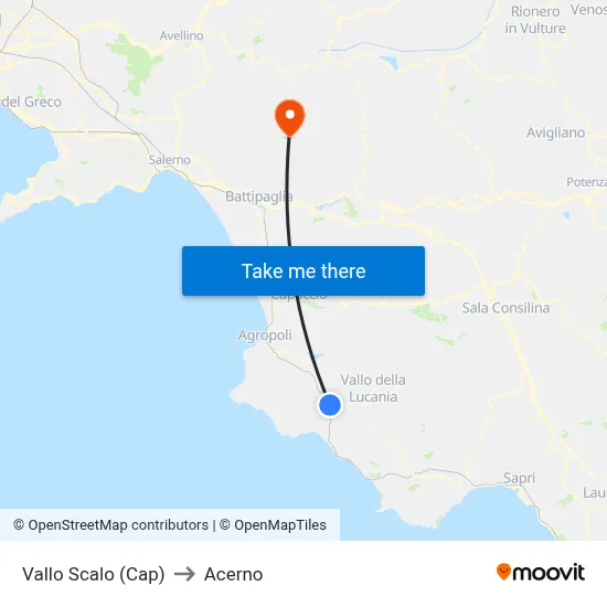 Vallo Station (Terminal) to Acerno map