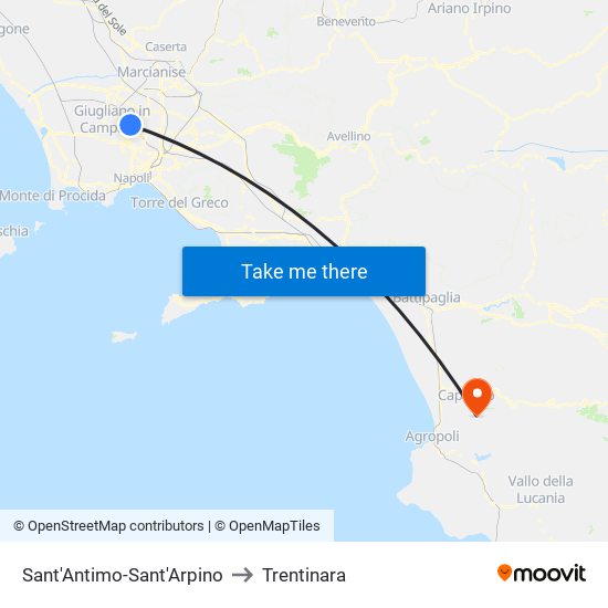 Sant'Antimo-Sant'Arpino to Trentinara map