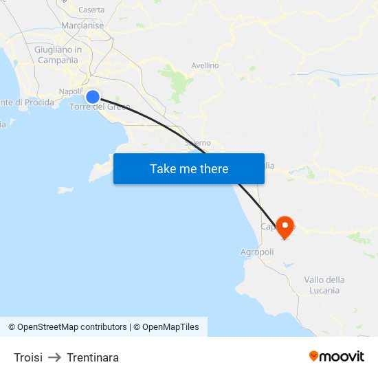 Troisi to Trentinara map