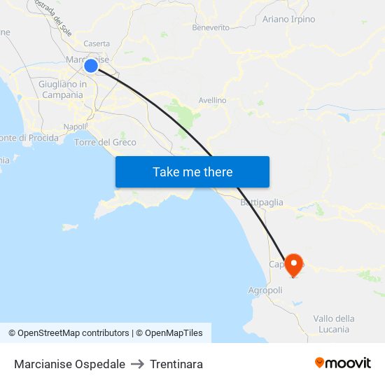 Marcianise Ospedale to Trentinara map