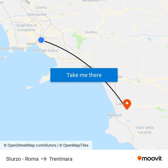 Sturzo - Roma to Trentinara map