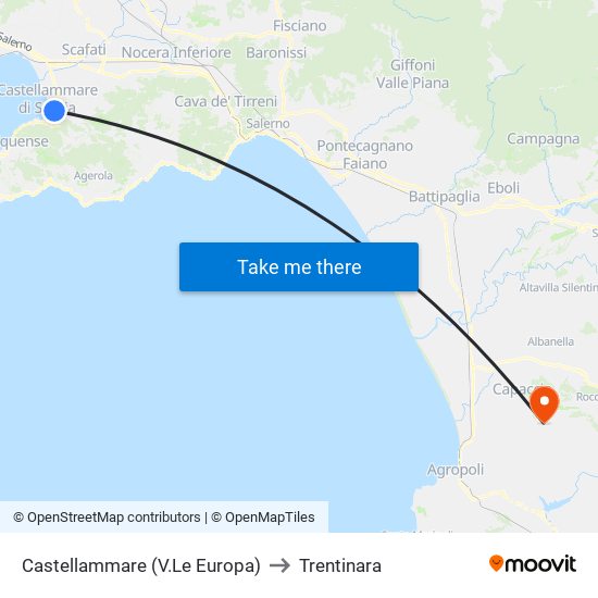 Castellammare (V.Le Europa) to Trentinara map