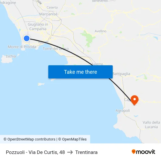 Pozzuoli - Via De Curtis, 48 to Trentinara map