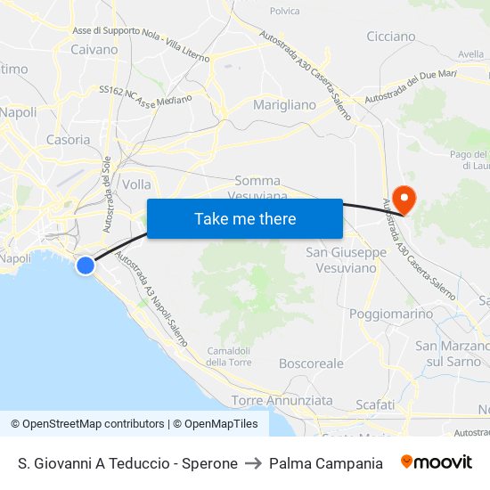 S. Giovanni A Teduccio - Sperone to Palma Campania map