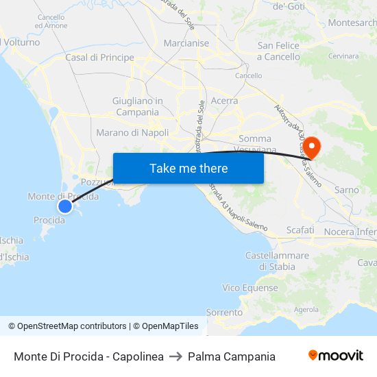 Monte Di Procida - Capolinea to Palma Campania map