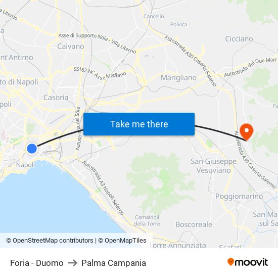 Foria - Duomo to Palma Campania map