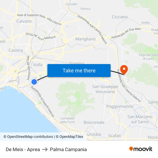 De Meis - Aprea to Palma Campania map