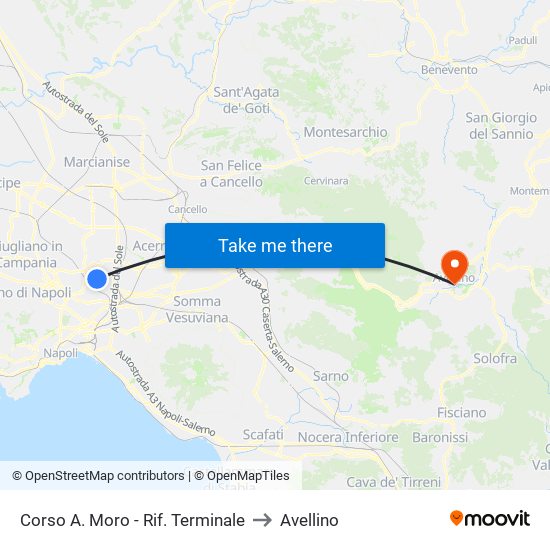 Corso A. Moro - Rif. Terminale to Avellino map