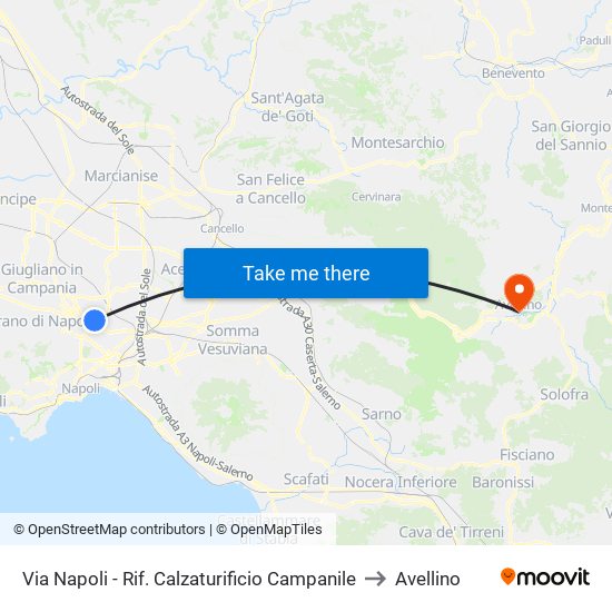 Via Napoli - Rif. Calzaturificio Campanile to Avellino map