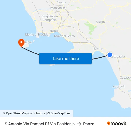 St. Antonio-Pompei Road-Posidonia Road to Panza map