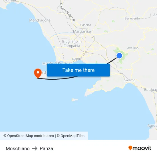 Moschiano to Panza map