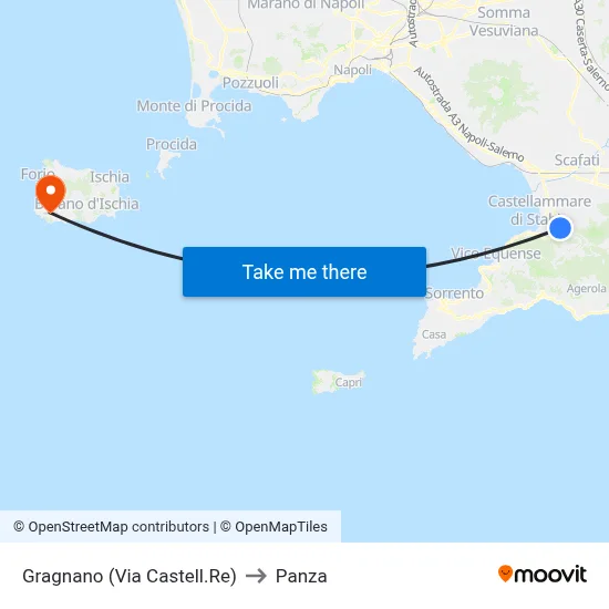 Gragnano (Castellammare Road) to Panza map