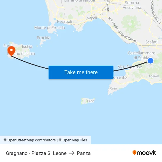 Gragnano - Saint Leone Square to Panza map