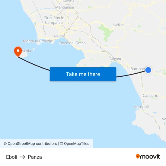 Eboli to Panza map