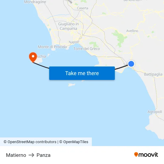 Matierno to Panza map