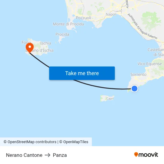 Nerano Cantone to Panza map