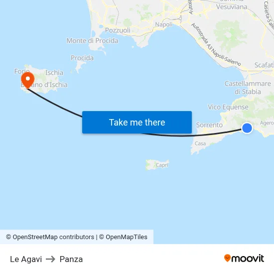 Le Agavi to Panza map