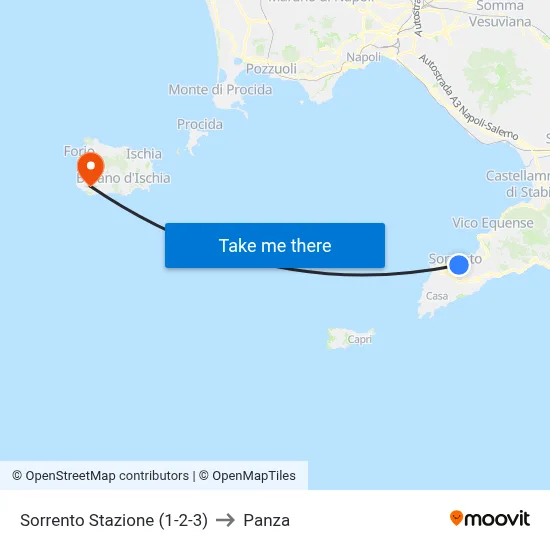 Sorrento Station (1-2-3) to Panza map