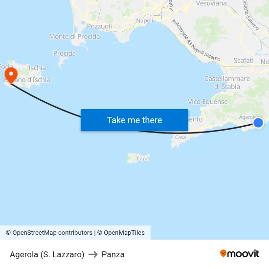 Agerola (St. Lazarus) to Panza map